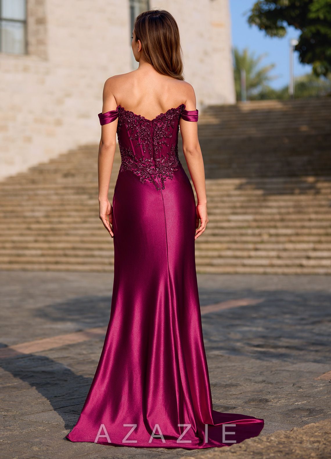 Opulence Burgundy Floral Corset Mermaid Dress  burgundy