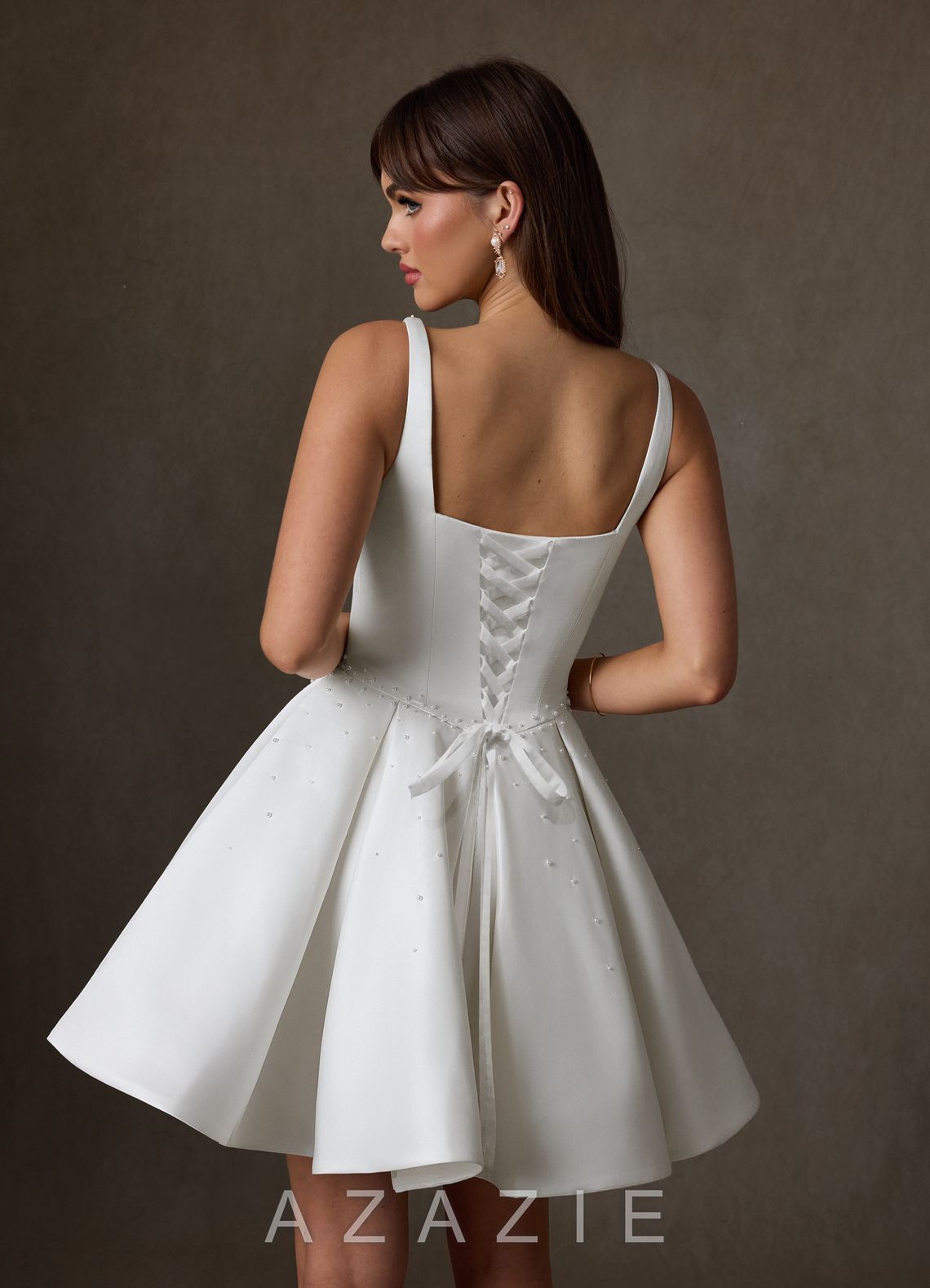 Azazie Zelina Diamond White A-Line Sweetheart Neckline Satin Dress diamond_white