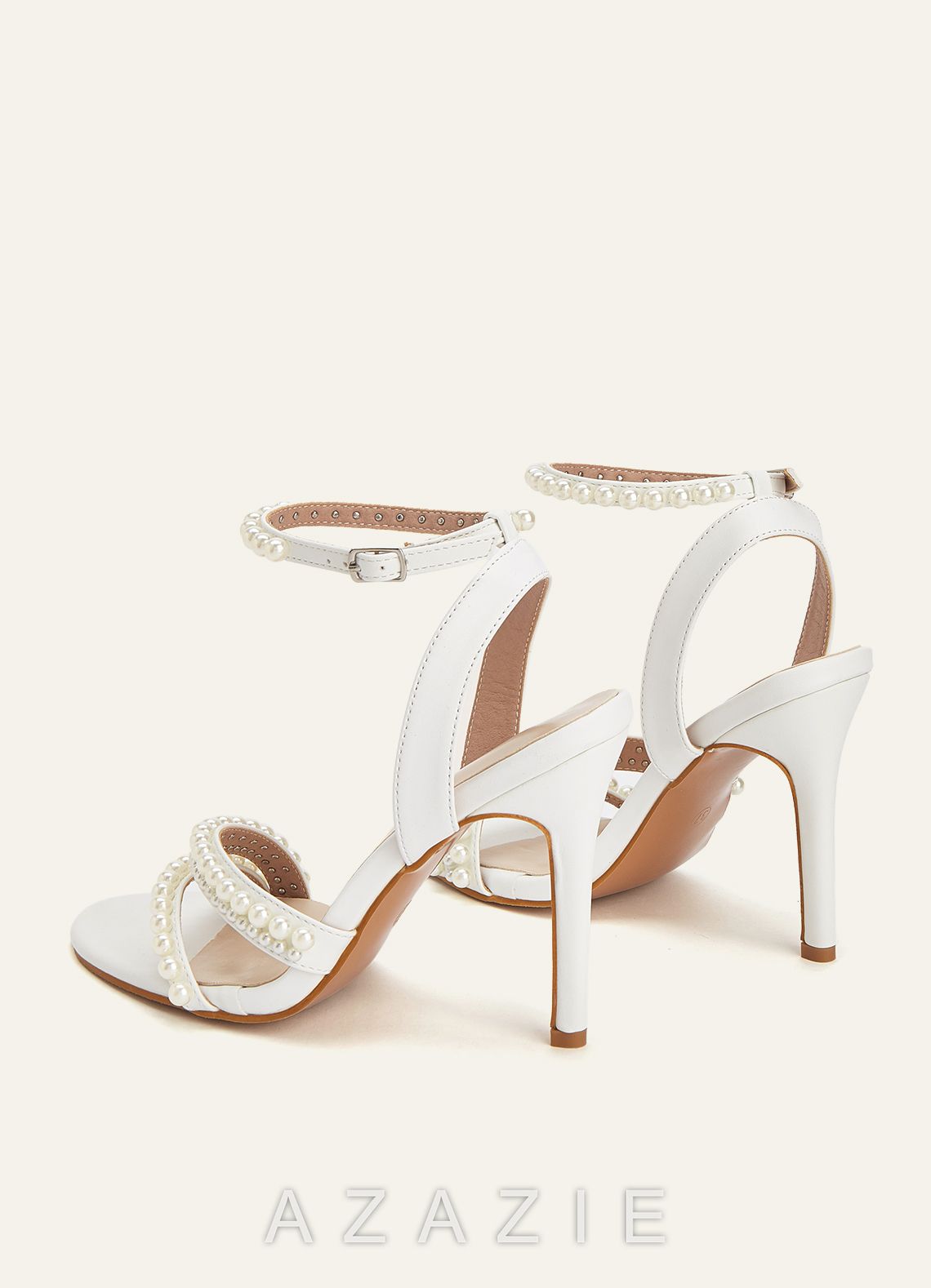 Pearl Strap Heels  ivory