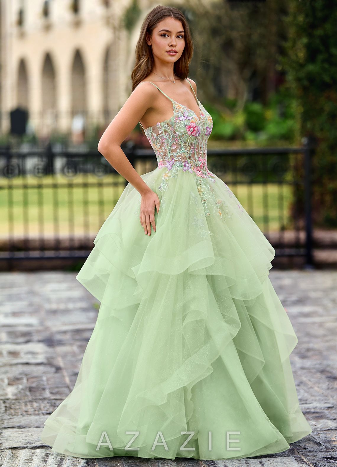 Goartrume Green Mermaid Tulle Prom Dress