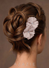 Four-Piece Matching Color Floral Burnout Hair Clip Set