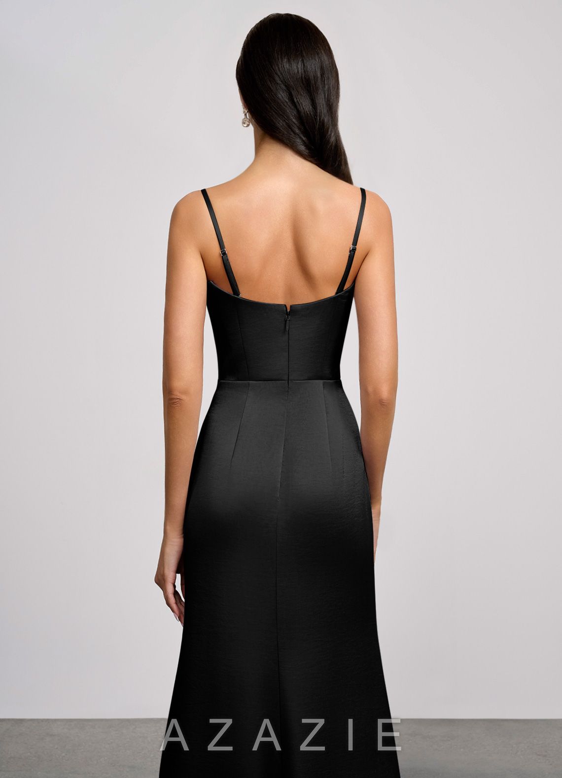 Nerida {color} Luminous Satin Maxi Dress  black