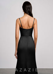 Nerida {color} Luminous Satin Maxi Dress  black