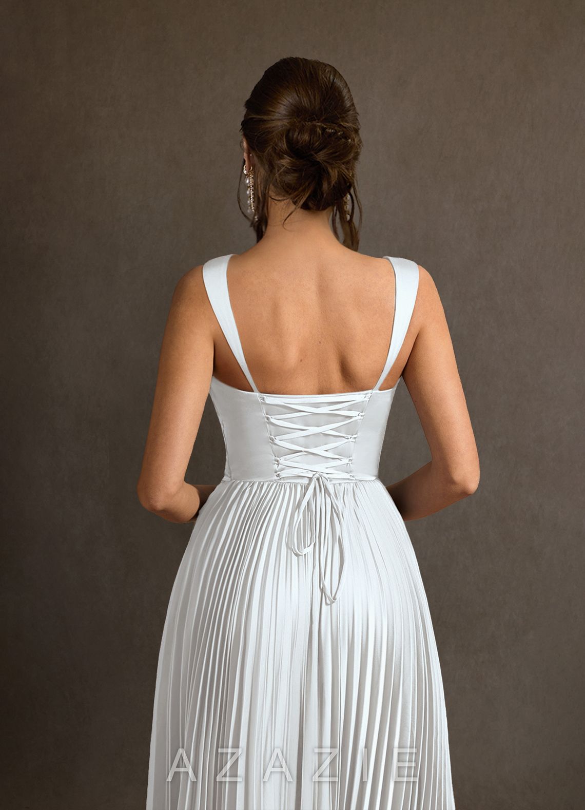 Azazie Dean Diamond White Sheath Sweetheart Neckline Stretch Satin Dress diamond_white