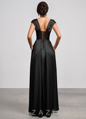 Odette {color} Luminous Satin Maxi Dress  black