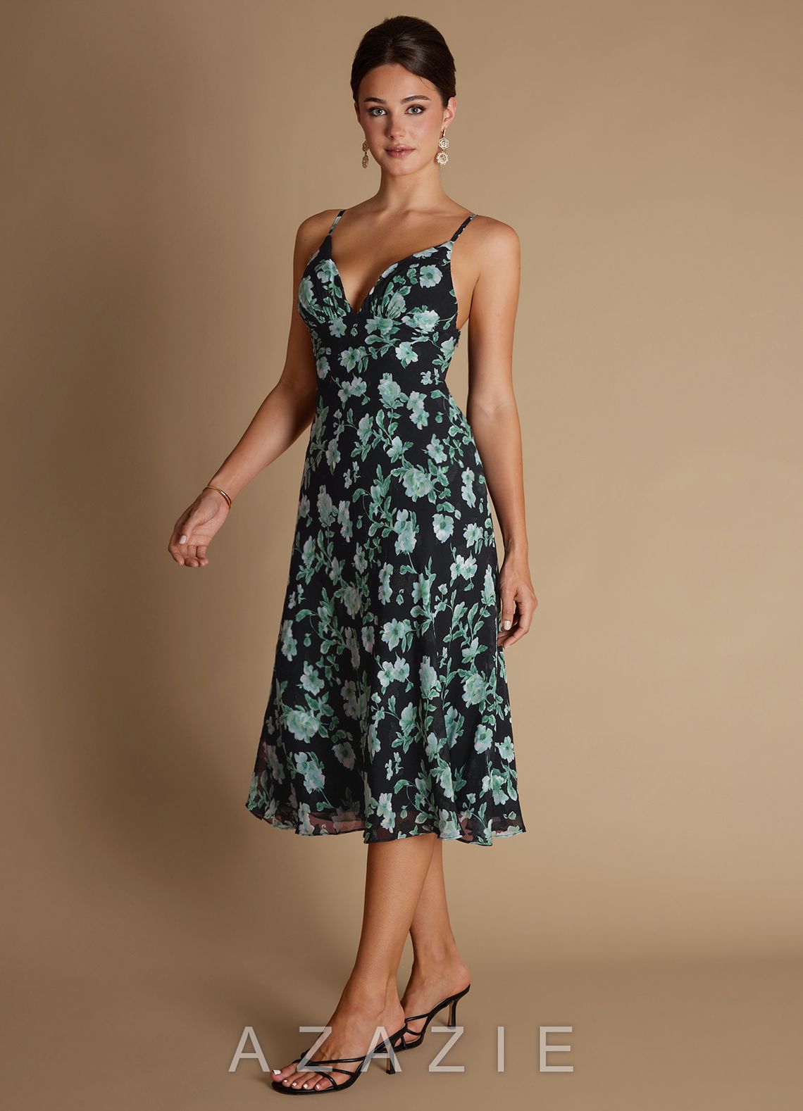 Julia {color} Midi Dress  sp_noir_bloom_#nb134373