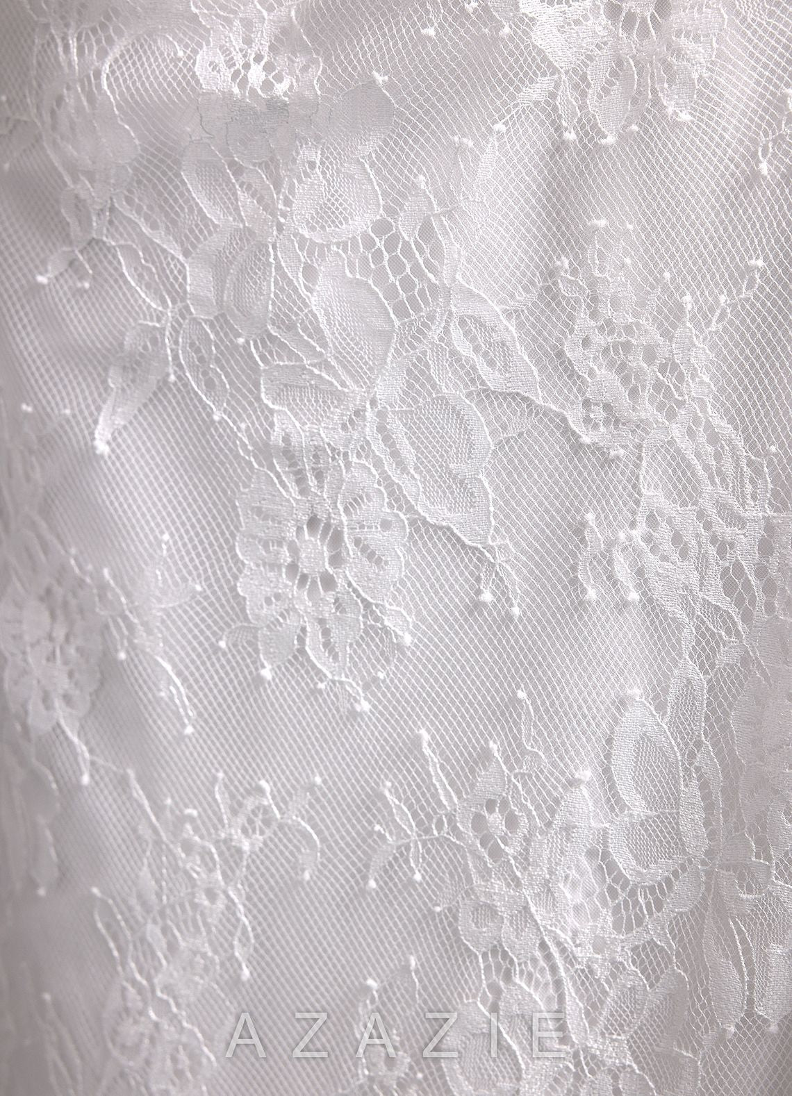 Azazie Zelda Diamond White Mermaid Side Slit Lace Dress diamond_white