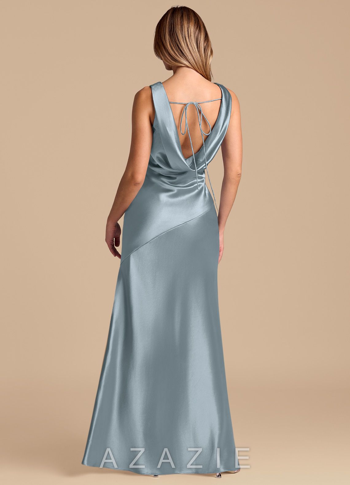 Azazie Rylina Dusty Blue Mermaid Metallic Satin Dress dusty_blue