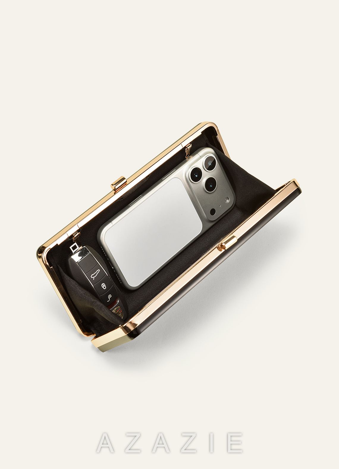 Black Acrylic Mirror Clutch Box Bag