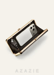 Black Acrylic Mirror Clutch Box Bag