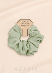Matching Color Bridesmaid Stretch Satin Over Size Scrunchies 3Pack