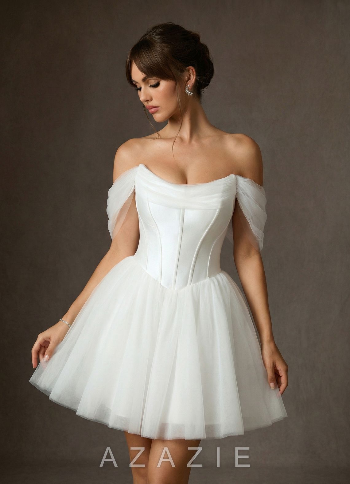 Azazie Naef Diamond White A-Line Tulle Dress diamond_white
