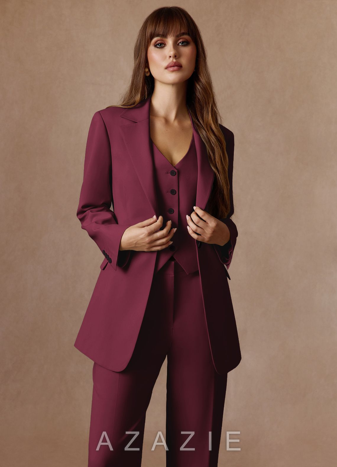 Rowan Burgundy Refined Weave Performance 2-Piece Suit