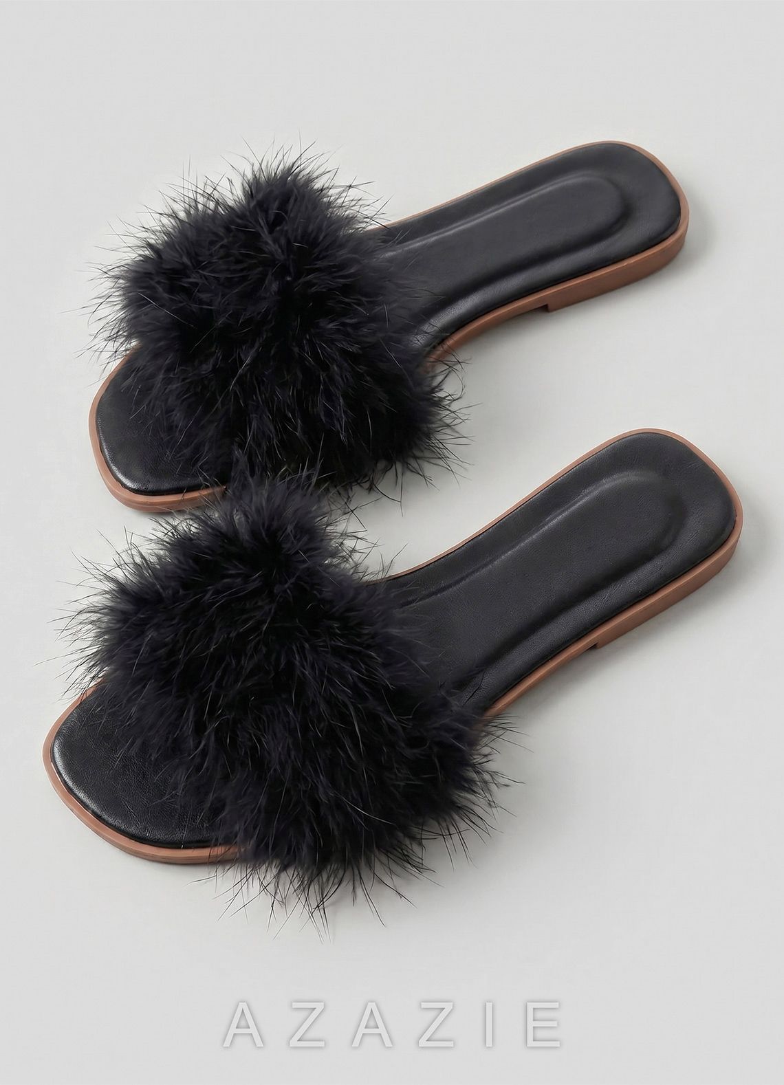 Bridal Feather Slippers for Getting Ready