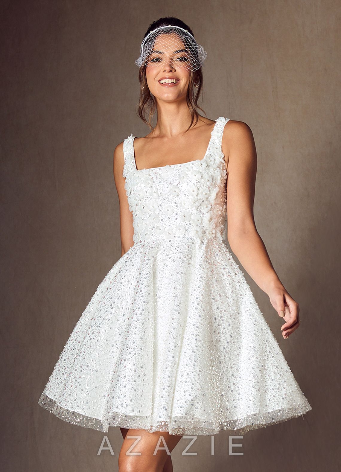 Azazie Kristi Diamond White A-Line with Pockets Beading Dress diamond_white