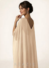 Azazie Knot-Front Chiffon Long Cape