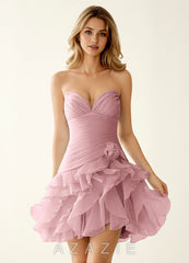 Rentina Dusty Pink Ball Gowns Tulle Mini Dress