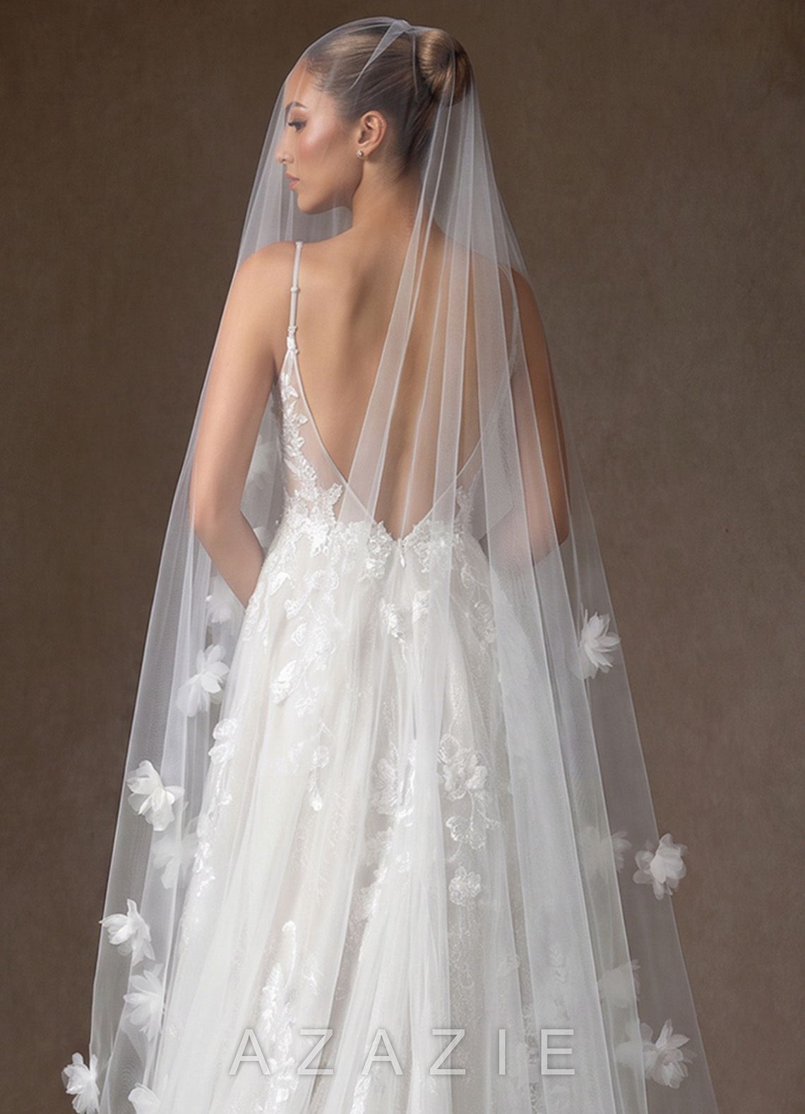 3D Flowers Cathedral Veil