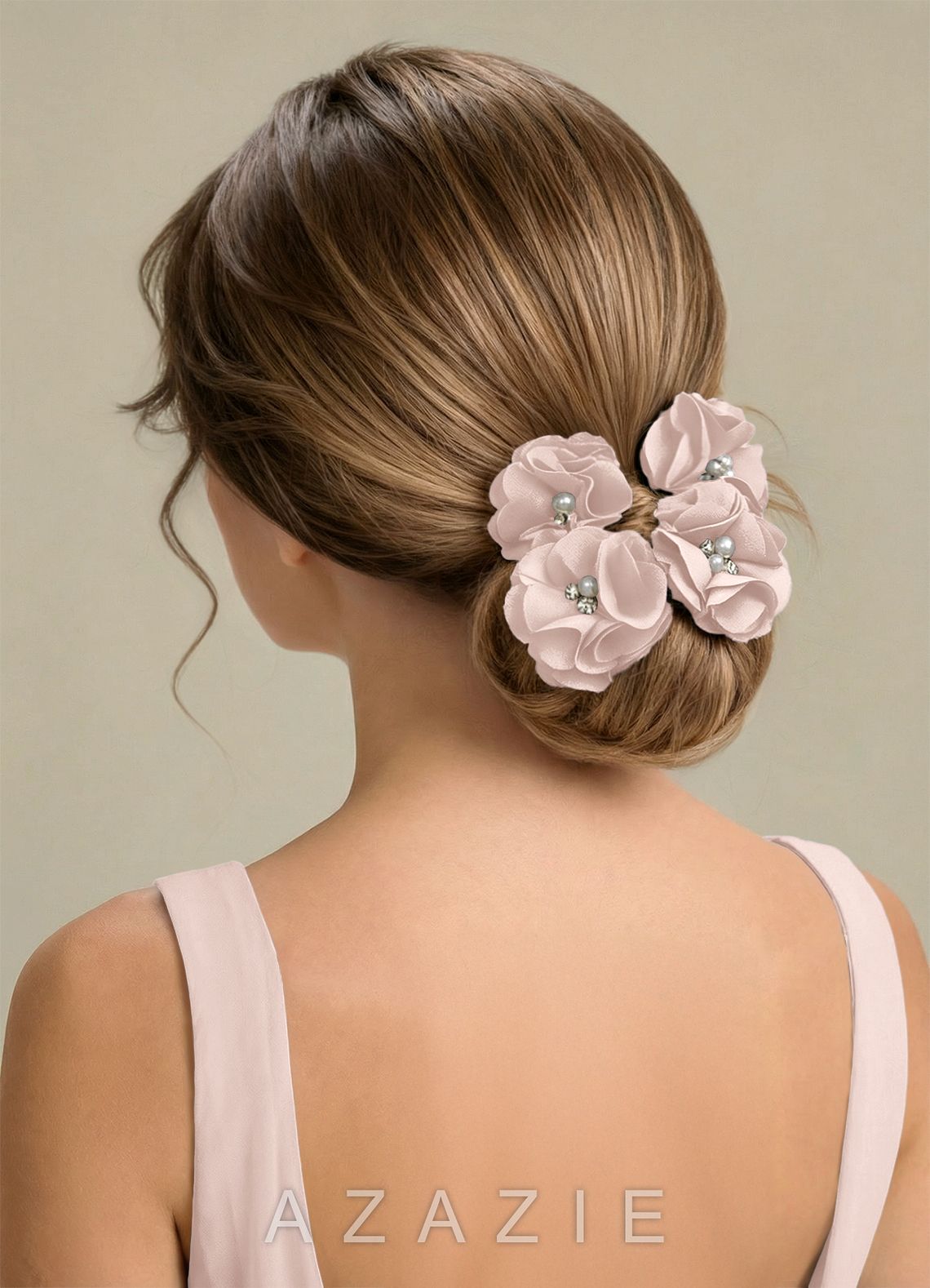 Four-Piece Matching Color Stretch Satin Hair Clip Set