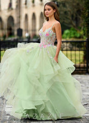 Goartrume Green Mermaid Tulle Prom Dress