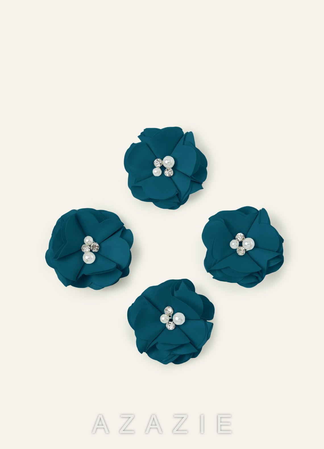 Four-Piece Matching Color Matte Satin Hair Clip Set