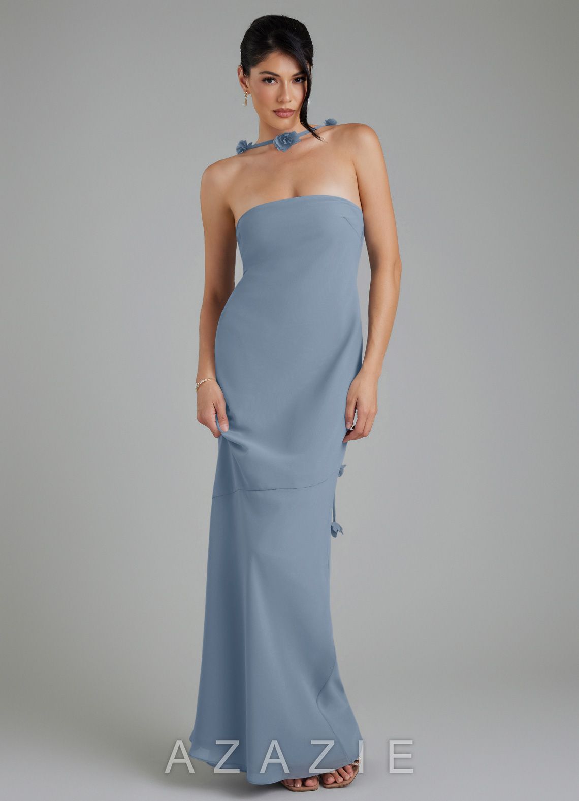 Azazie Annalise Dusty Blue Mermaid Chiffon Dress dusty_blue