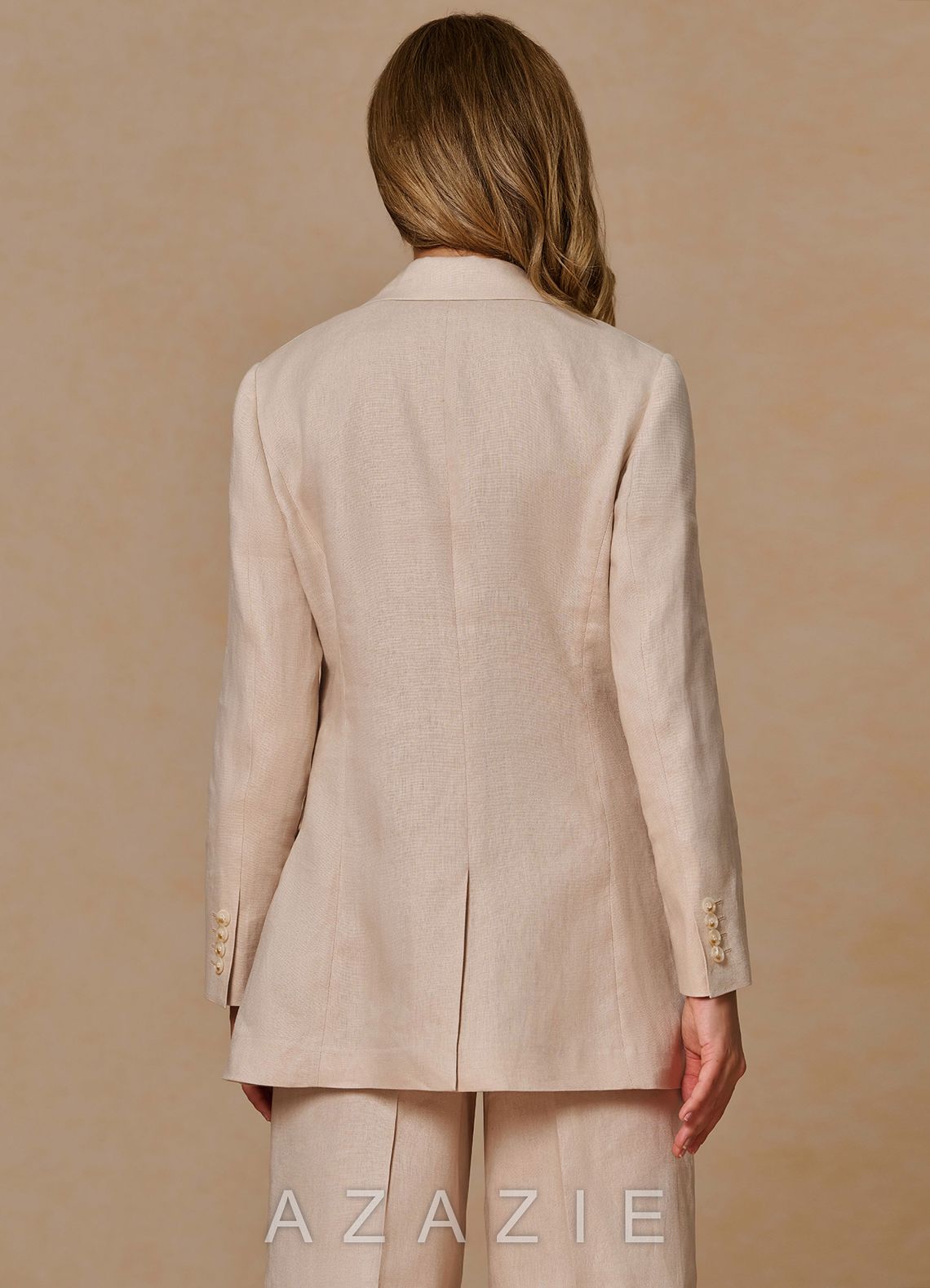 Belicia Tan 100% Linen Blazer
