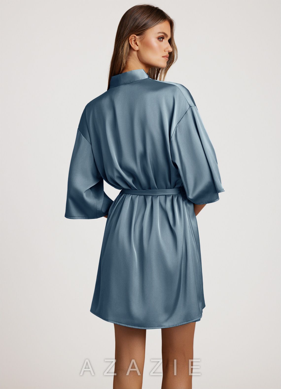 Classic Satin Robe  dusty_blue