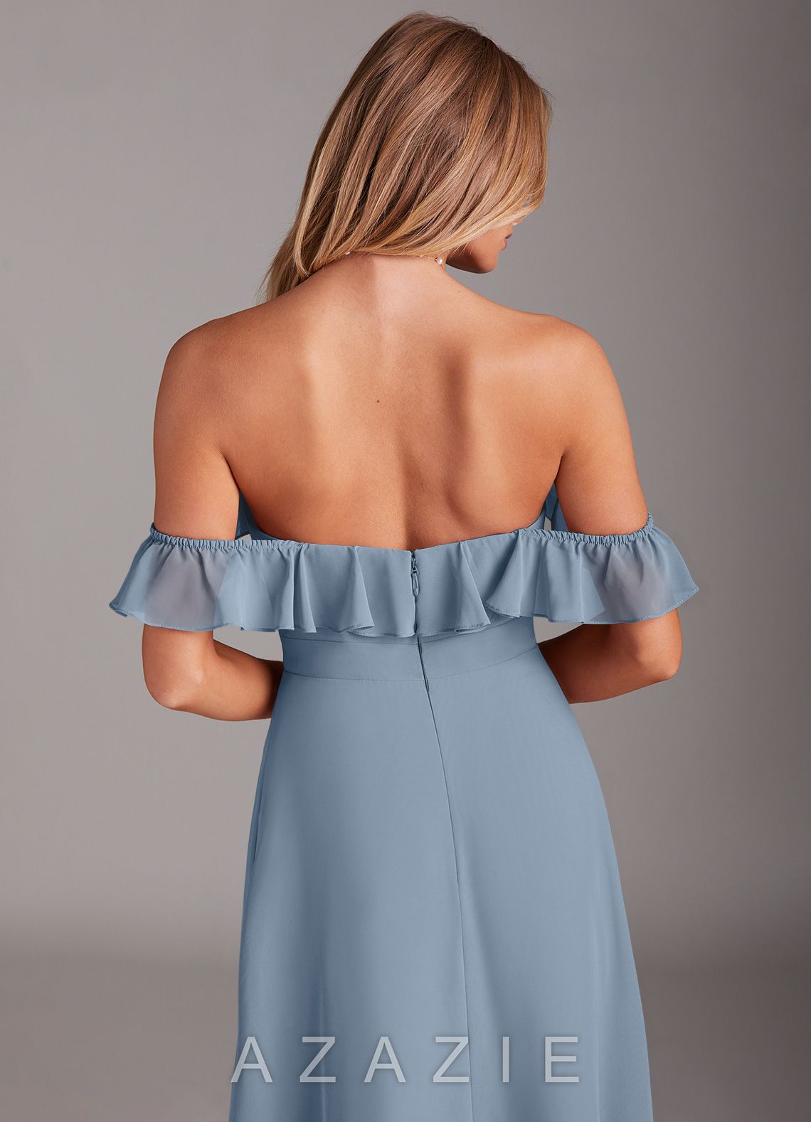 Azazie Lyra Dusty Blue A-Line Chiffon Convertible Dress dusty_blue
