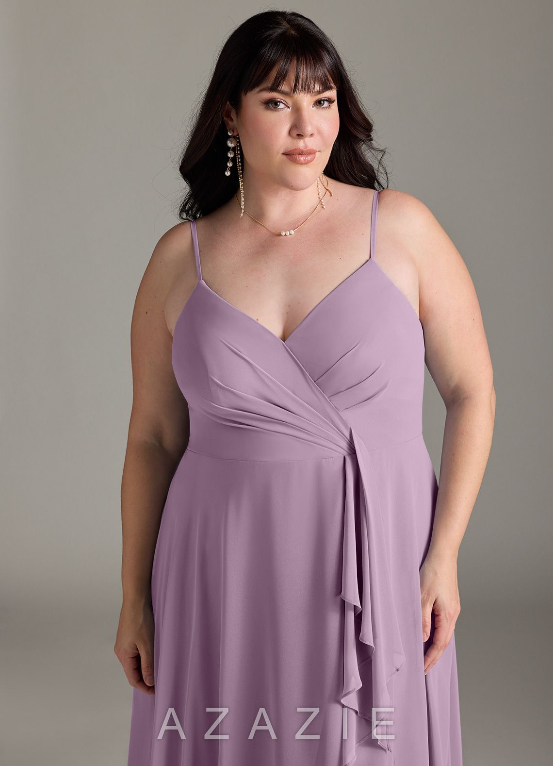 Azazie Akita Wisteria A-Line Chiffon Dress wisteria