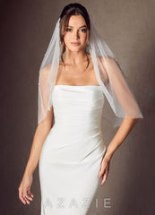 Jenna Pearl Waist Length Veil  diamond_white