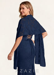 Azazie Matching Color Floral Burnout Scarf