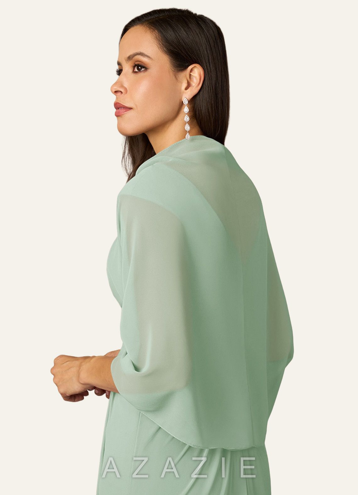 Azazie Matching Color Sarah Chiffon Wrap  agave