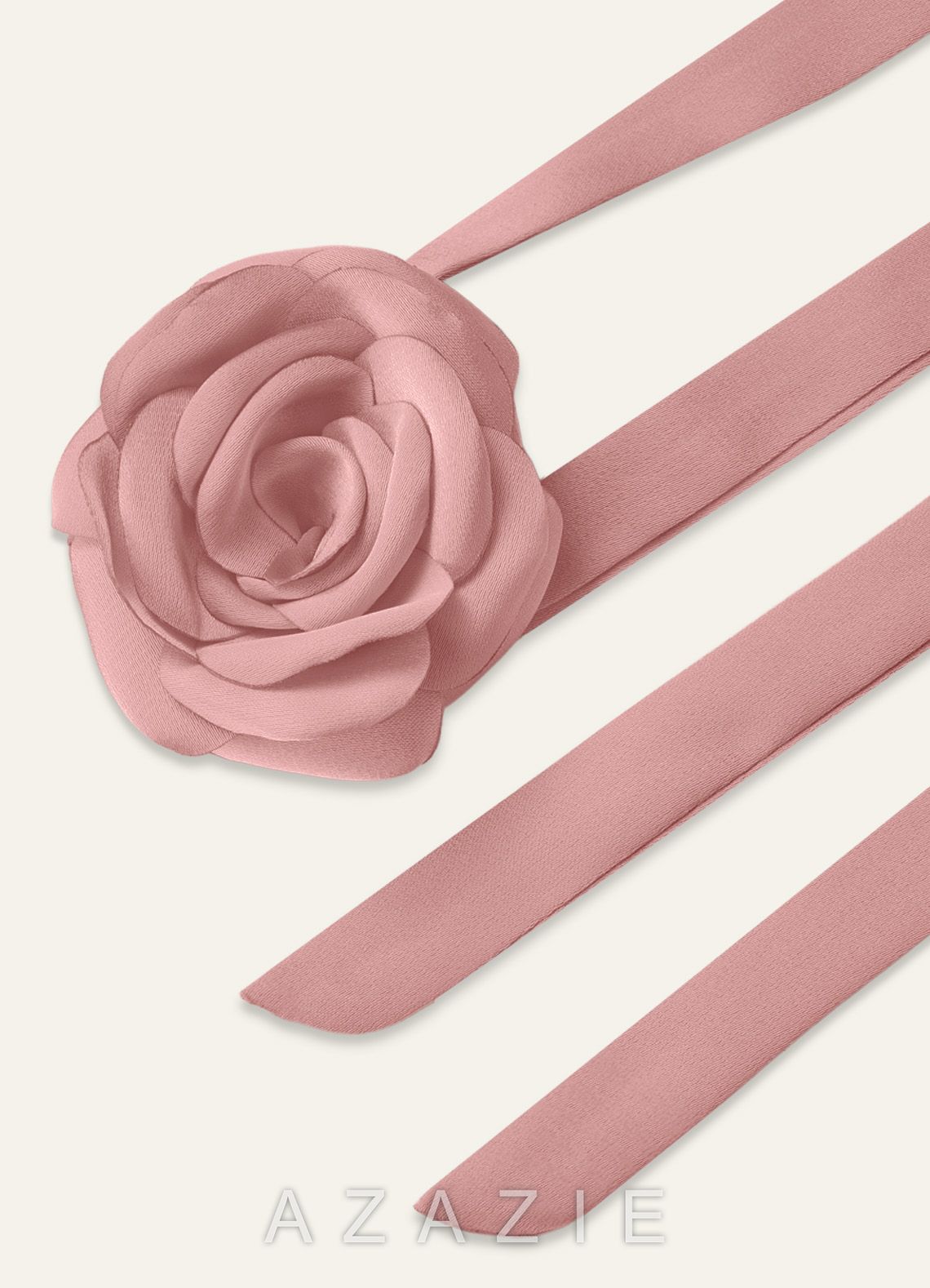 Matching Color Chiffon Rose Flower Rope Necklace