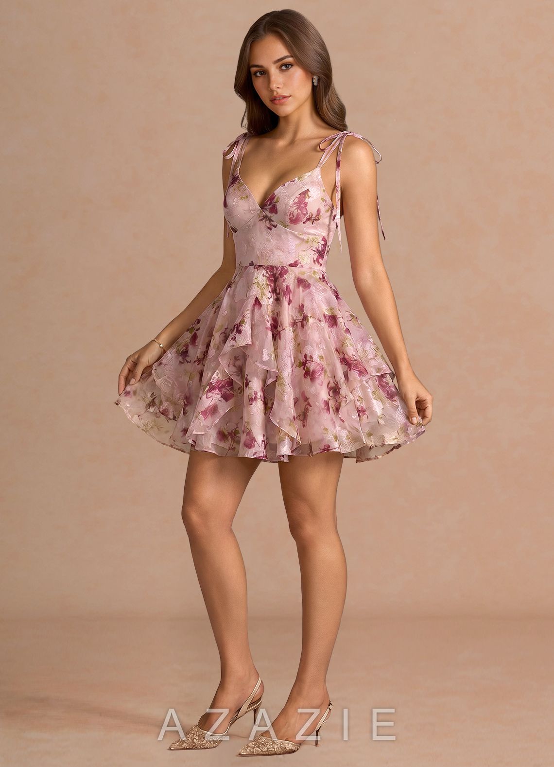 Harmony {color} Mini Dress  sp_mauve_floral_#mf134274