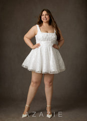 Azazie Kristi Diamond White A-Line with Pockets Beading Dress diamond_white