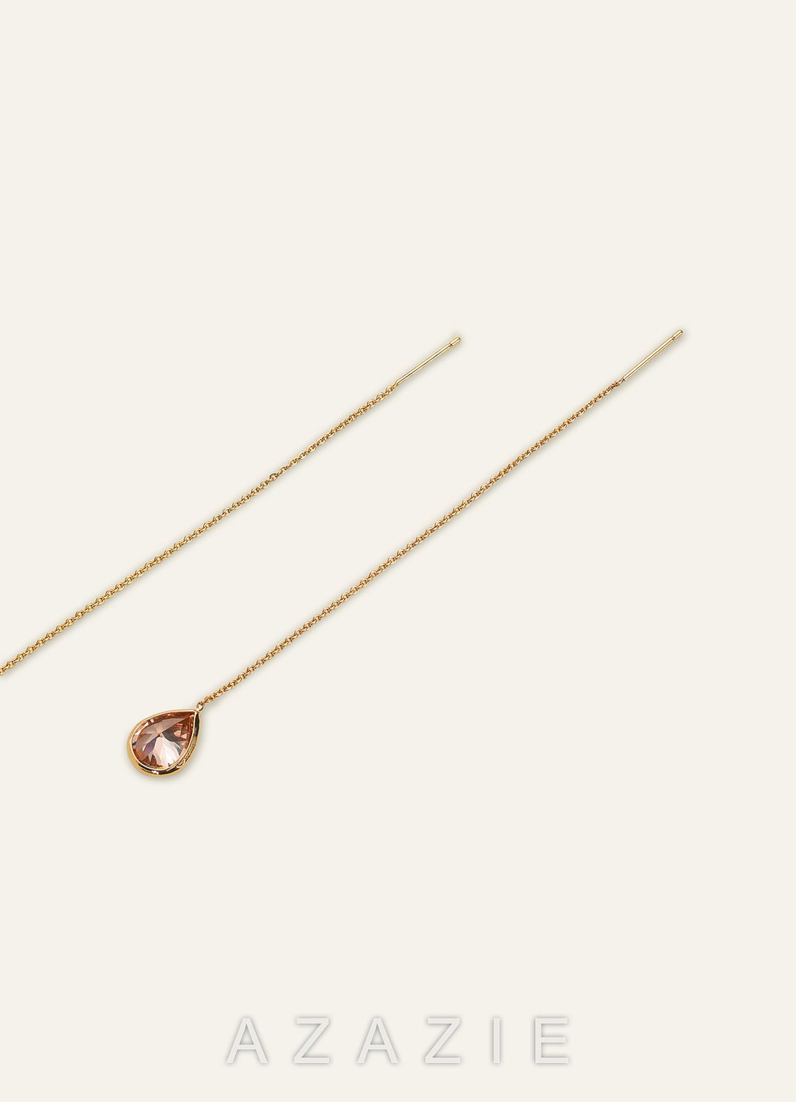 Crystal Teardrop Threader Earrings
