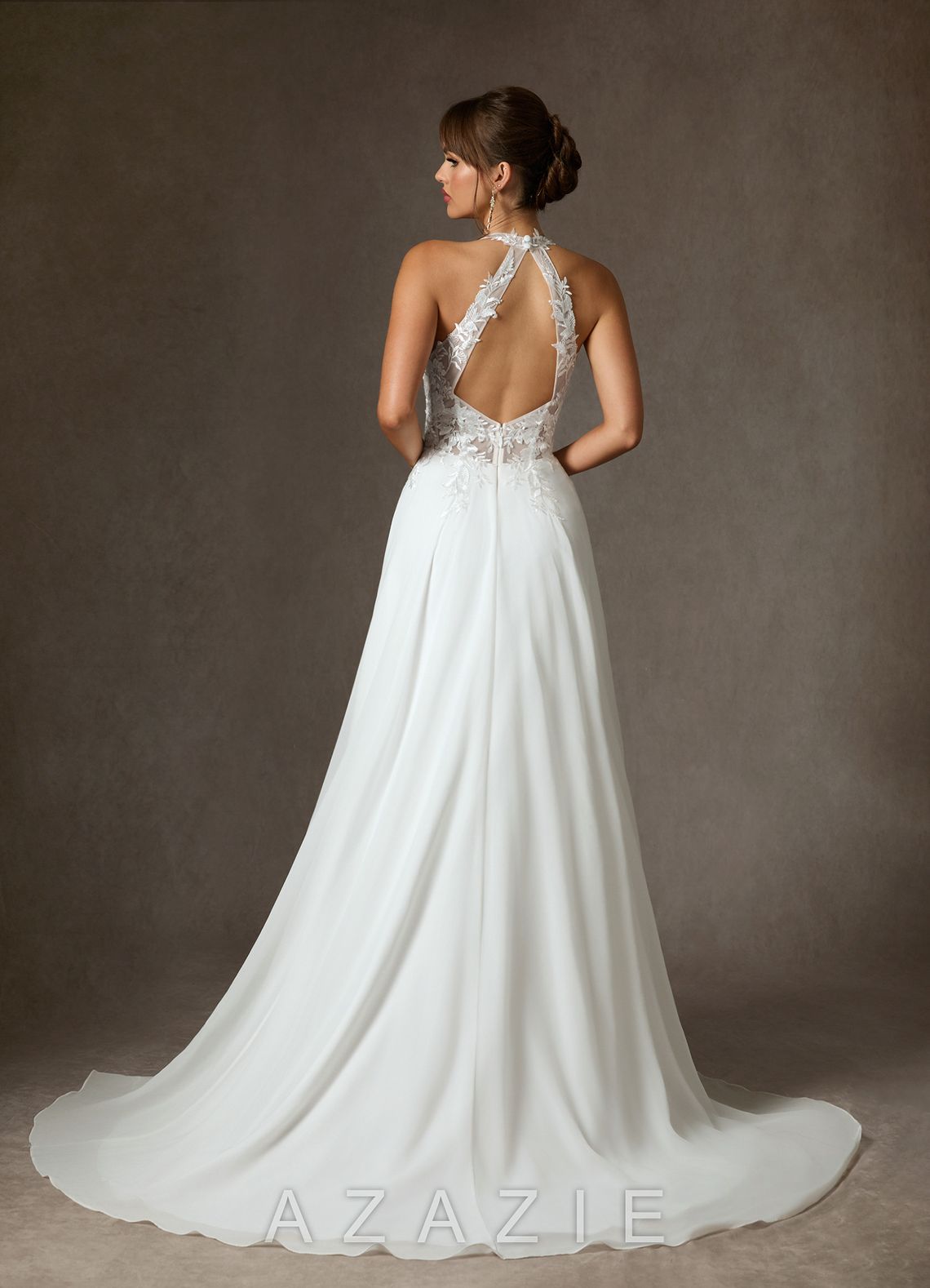 Azazie Sonja Diamond White A-Line Lace Dress diamond_white