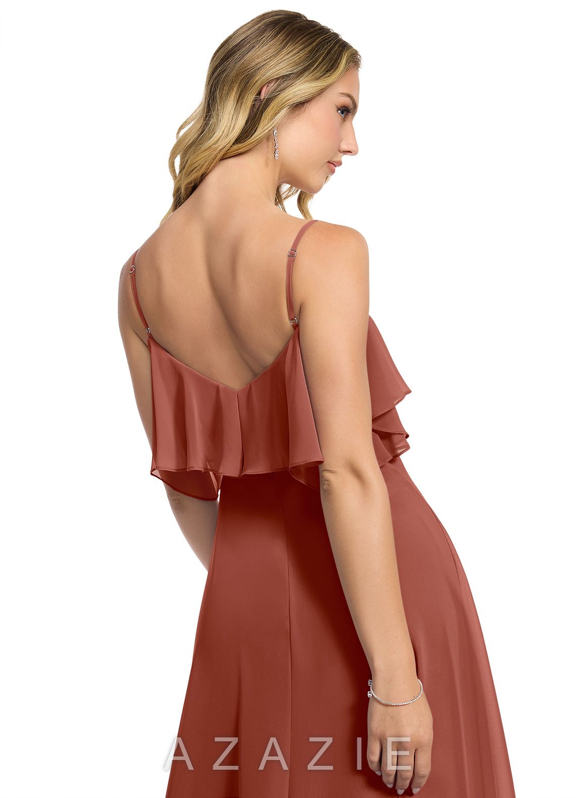 Azazie Jean Auburn A-Line Chiffon Convertible Dress auburn