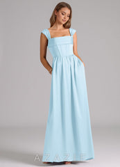 Azazie Hattie Sky Blue A-Line Corset Stretch Satin Dress sky_blue