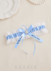 Personalized Lace Blue Wedding Garter