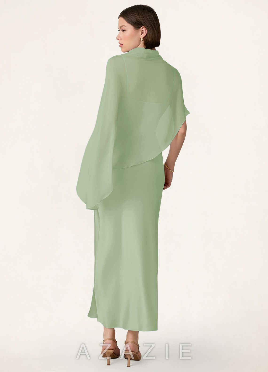 Azazie Matching Color Chiffon Bias Cut Cape