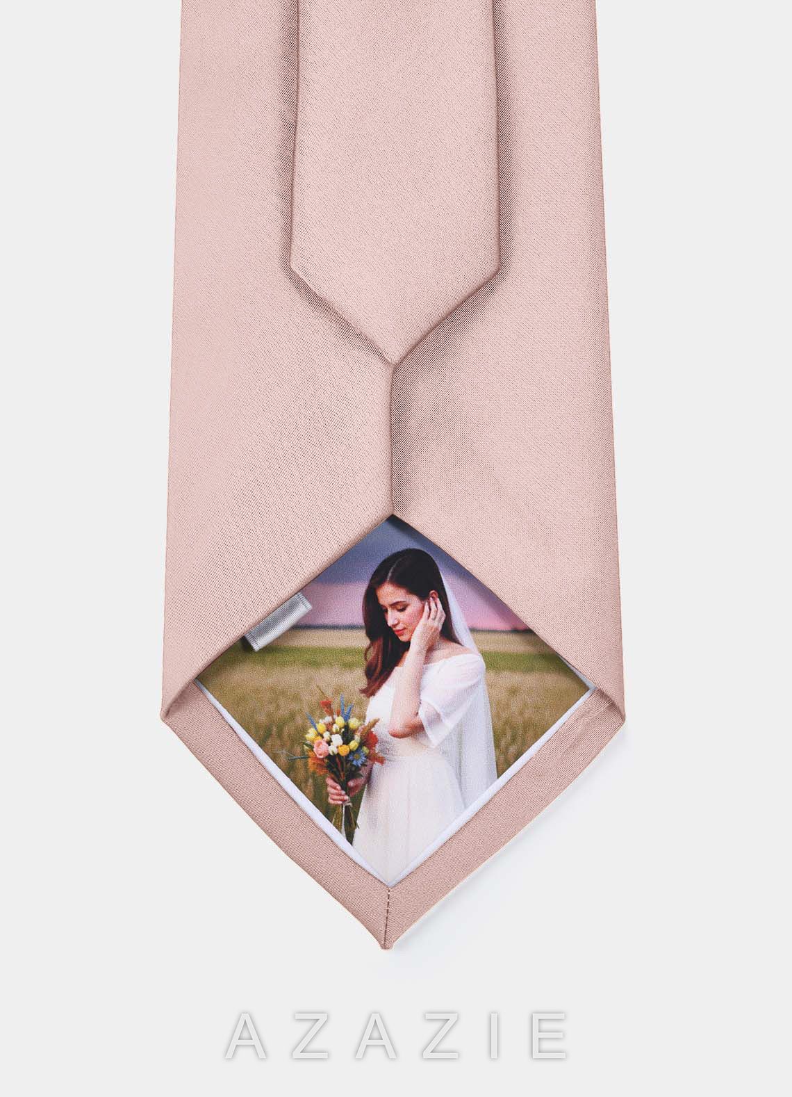 Matte Satin Custom Photo Tie – Personalized Necktie  blushing_pink