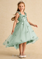 Azazie Tweety Agave A-Line Lace Tulle Dress agave