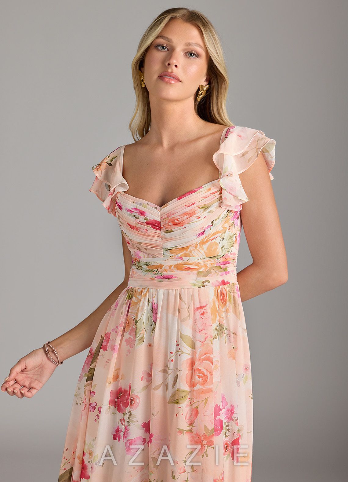 Azazie Anaya Abstract Bouquet Floral A-Line Sweetheart Neckline Chiffon Dress abstract_bouquet_floral