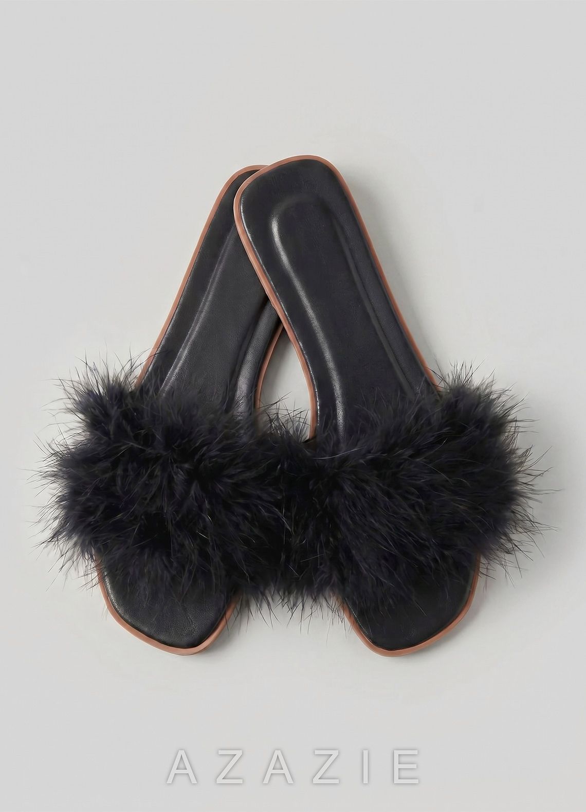 Bridal Feather Slippers for Getting Ready