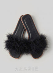 Bridal Feather Slippers for Getting Ready