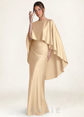 Azazie Matching Color Stretch Satin Cape Overlay