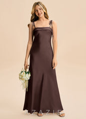 Azazie Willa Junior Ganache Mermaid Bow Stretch Satin Dress ganache