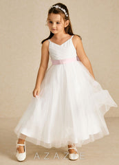 Azazie Lea Blushing Pink A-Line Spaghetti Strap Tulle Dress blushing_pink